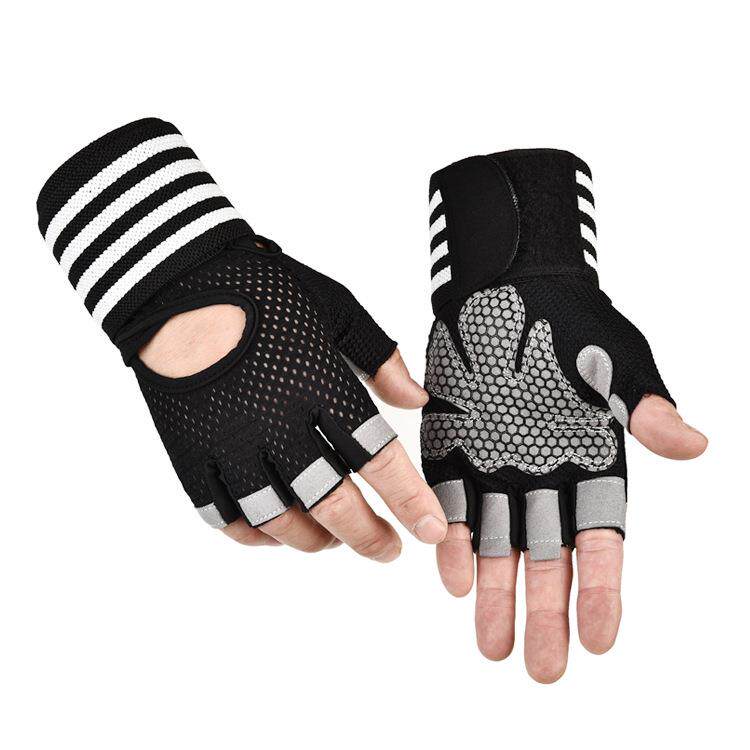 健身手套女哑铃锻炼单车骑行防滑透气运动薄款防晒手套半指春夏季