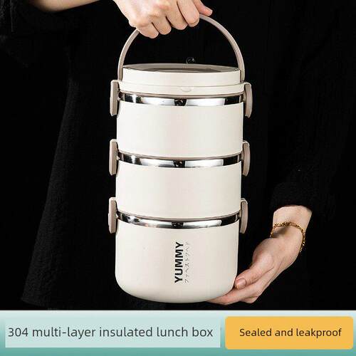 上班族、学生用多层保温饭盒，304不锈钢双层饭盒，密封四层三层