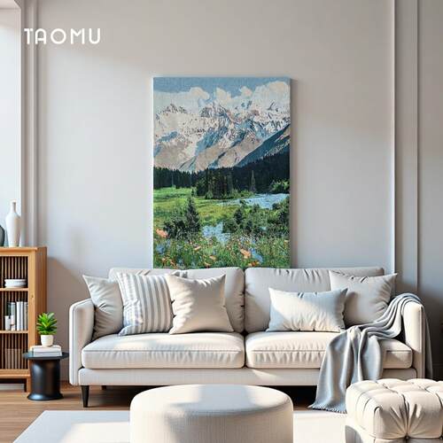 TaoMu 夏塔 手工diy挂毯画治愈系风景客厅沙发背景墙装饰画落地画