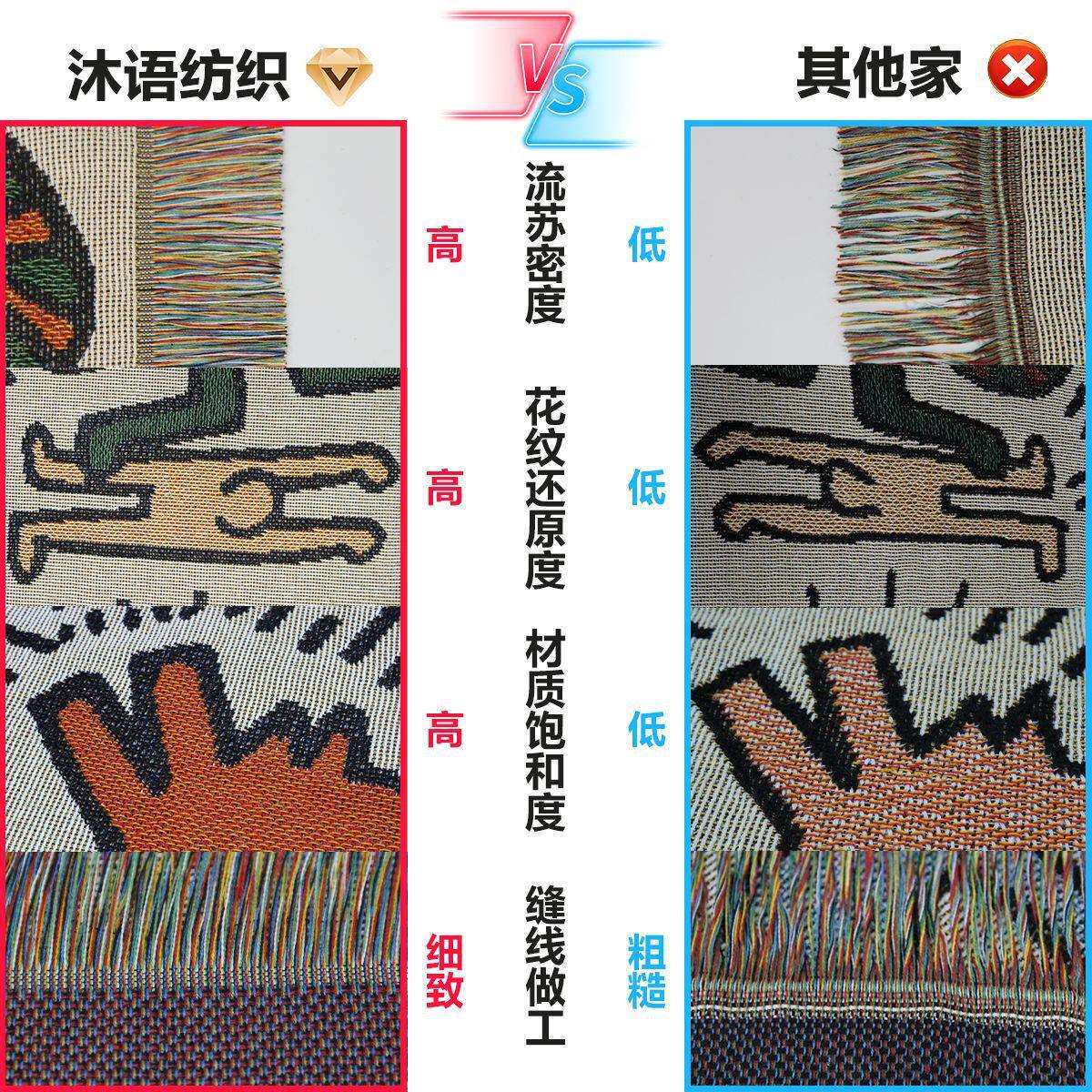 夏日风格苏克雷户外露营毯子房车野外旅行桌布沙发多功能装饰毯