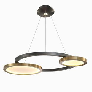 后现代E轻奢不锈钢厅圆盘995餐灯美式 客厅卧室办公吊室LD设计师吊