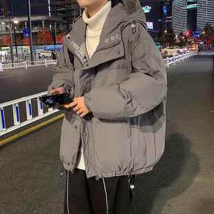 冬季羽绒服男士山系连帽面包服休闲服宽松ins帅气潮牌棉外套加厚