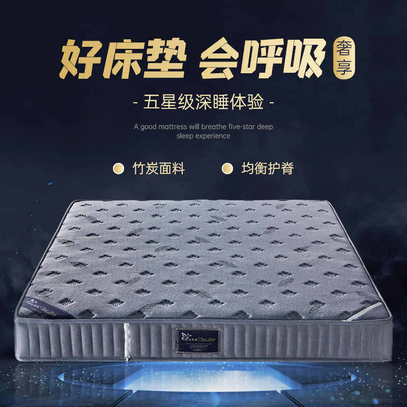 两用床垫软垫席梦思床垫适弹簧家用睡软硬酒店竹炭老双人床垫垫