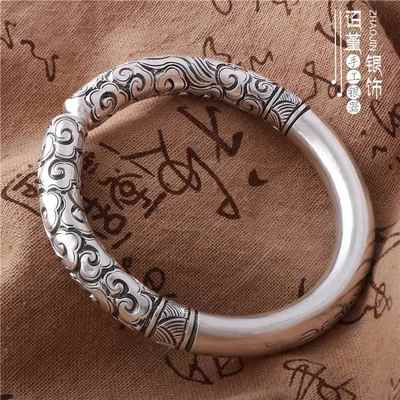 正品天大圣紧箍咒情银侣定齐海神针纯工银如意金箍棒手镯999足手