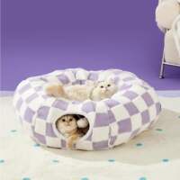Cat Tunnel Bed Cozy Donut Cat Cave Tunnel for Indoor Cats thumbnail 3