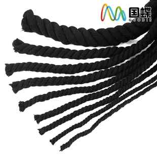 20毫米 现货黑色三股棉绳棉线厘米线径粗细绳子2