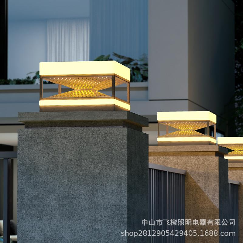 户外柱头灯防水别墅庭院灯太阳能门柱灯室外围墙大门花园立柱灯