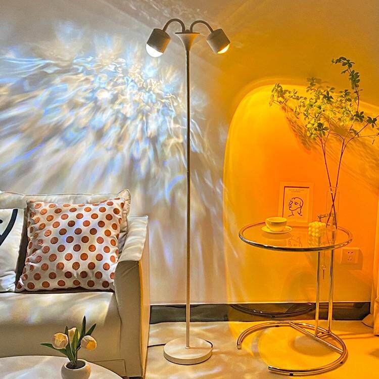 双头水波纹氛围灯网红落地卧室直播间背景高级装饰摆件夕阳日落灯