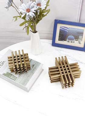 现代简约井号创视意轻样板房家装居客厅电柜书房饰品金属井奢字形