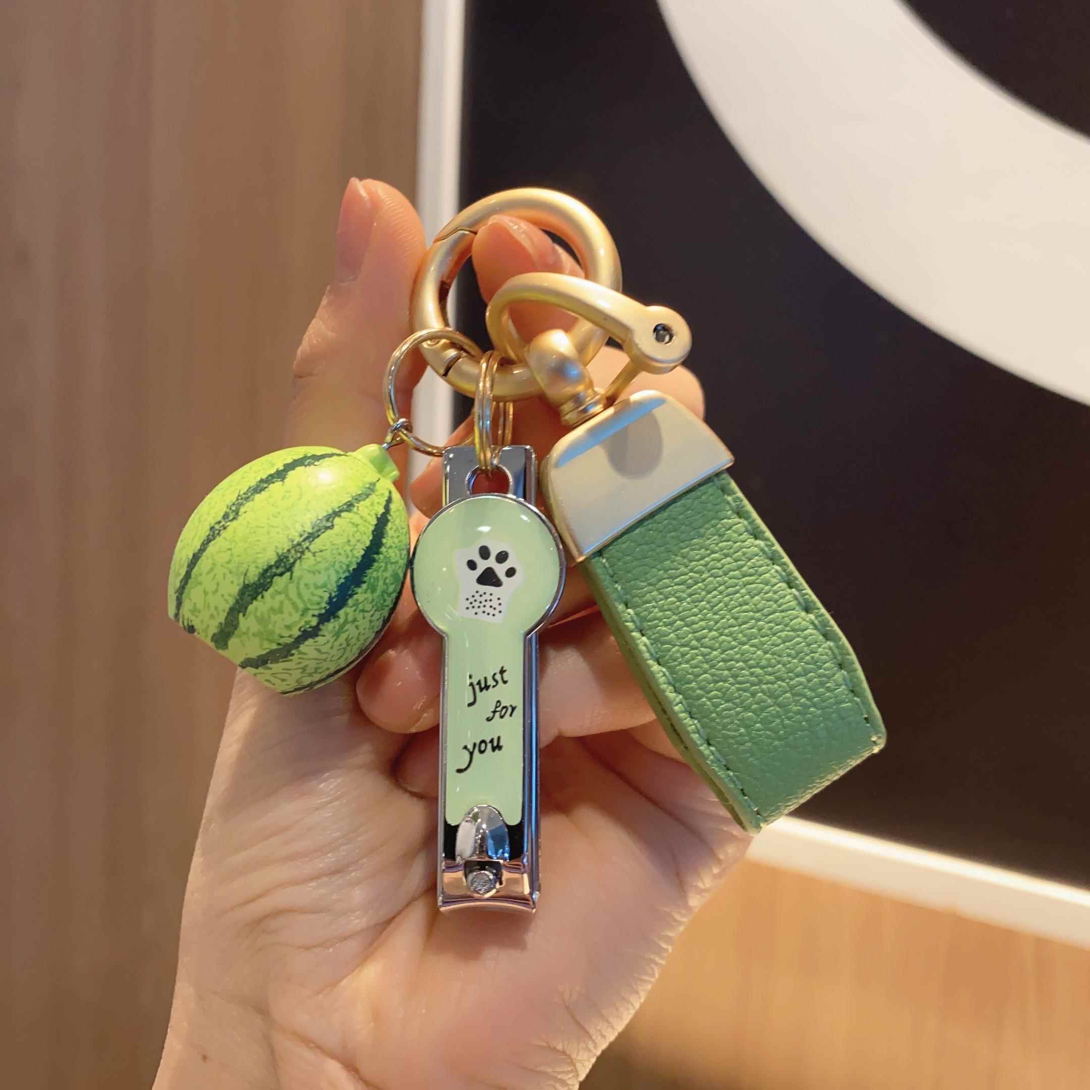 仿真水果钥匙扣小皮扣挂件指甲刀女士汽车钥匙扣挂饰创意小礼物