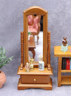 1:12娃娃屋dollhouse微缩场景摆件ob11场景摆件木质模型试衣镜