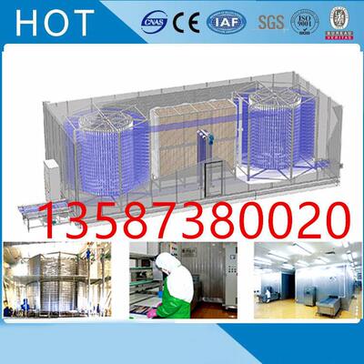 双螺旋式速冻机隧道式冻结机鲳鱼树莓海螺牡蛎芦笋盒饭牛蛙速冻