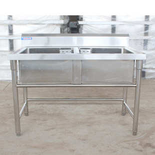 双槽高筒去水池 批发加厚洗菜洗碗池厨房 餐厅专用星盆可做304