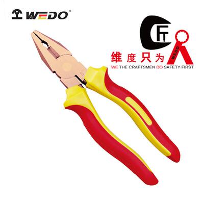 WEDO维度防爆绝缘注塑铍青铜克丝钳绝缘无火花老虎钳VED INB6201