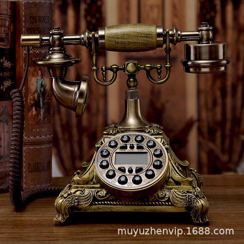 美式时尚创意家用电话机插线座机固话办公仿古欧式复古古典电话