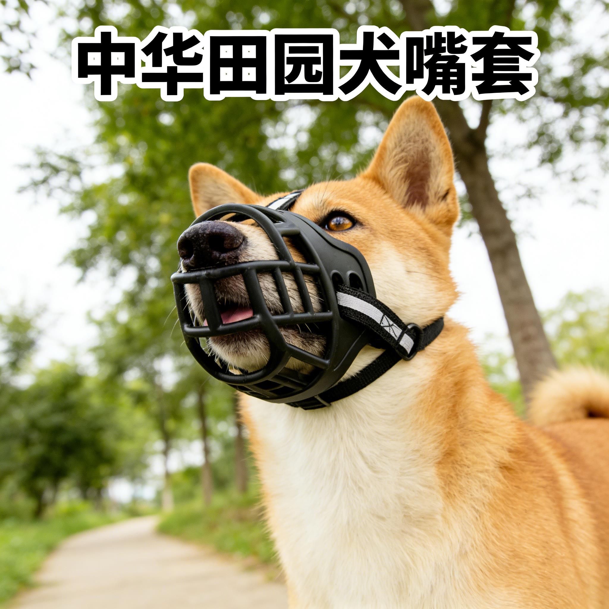 中华田园犬嘴套可调防咬防叫防乱吃可喝水宠物口罩小中大型犬通用