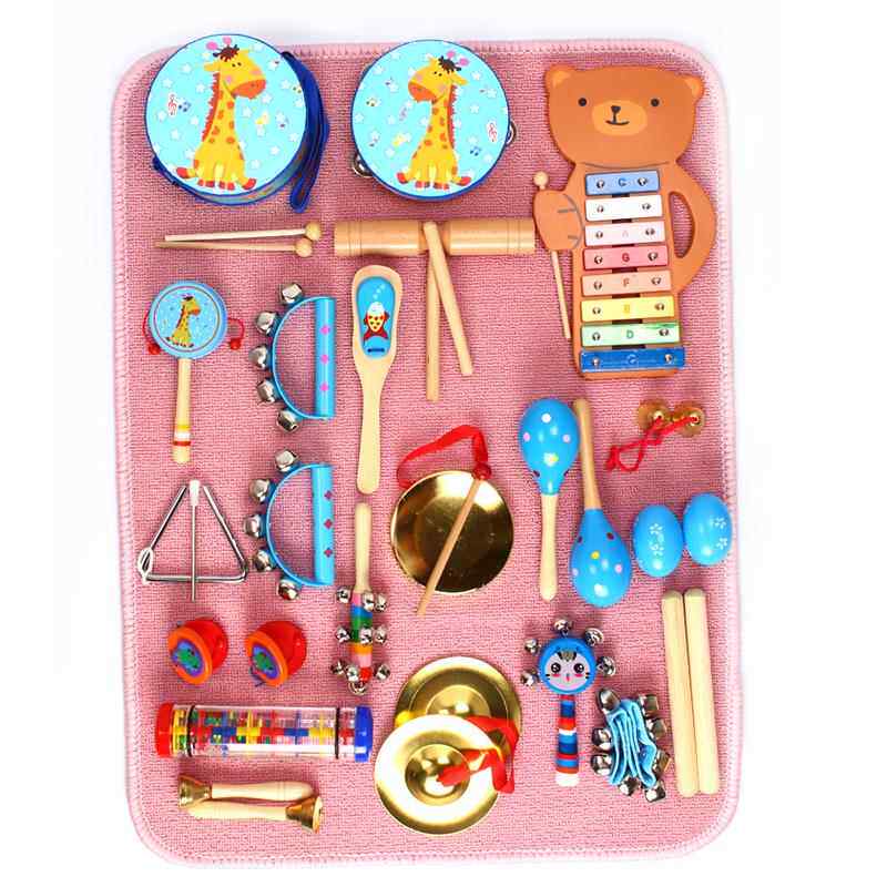 新款奥尔夫打乐器组合手拍鼓质木沙锤摇铃幼儿击早角教音乐区玩具