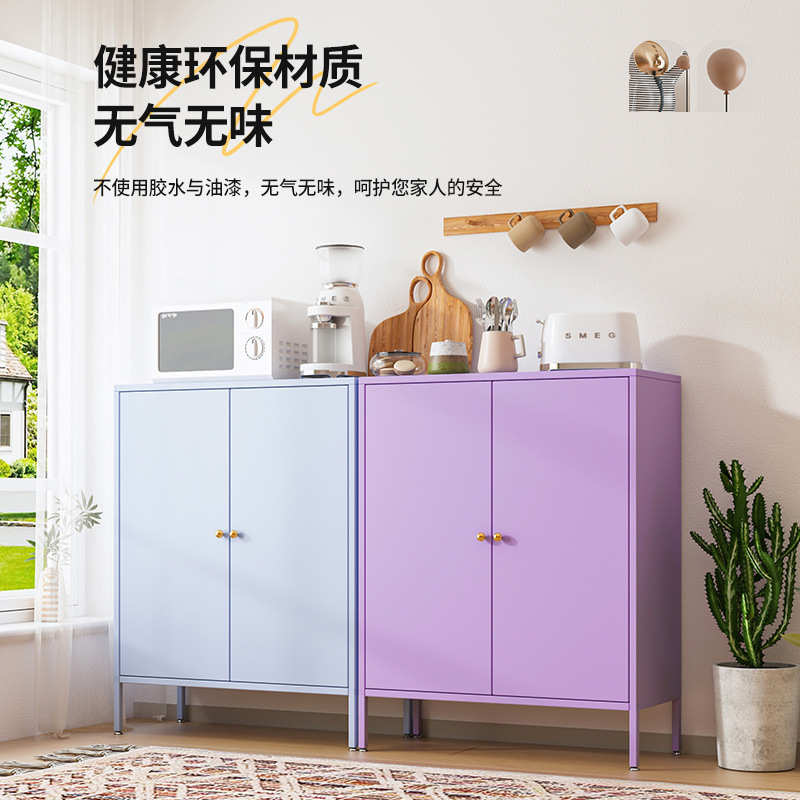 厨房置物架带柜门多层多功能橱柜落地微波炉电器收纳置物储物碗柜