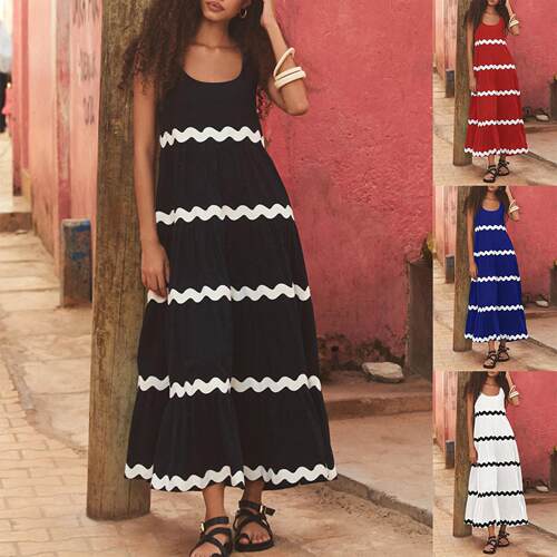Word collar ripple strapless spaghetti strap skirt