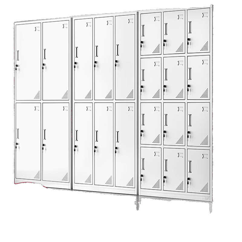钢制员工更衣柜四门宿舍铁皮储物柜带锁工厂鞋柜浴室六门换衣柜子