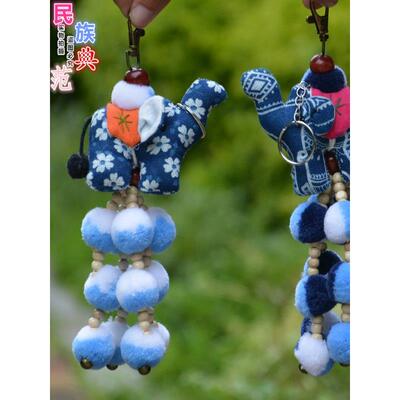 云南民族风特色手工布艺大象挂件可爱小象钥匙扣挂饰旅游纪念包挂