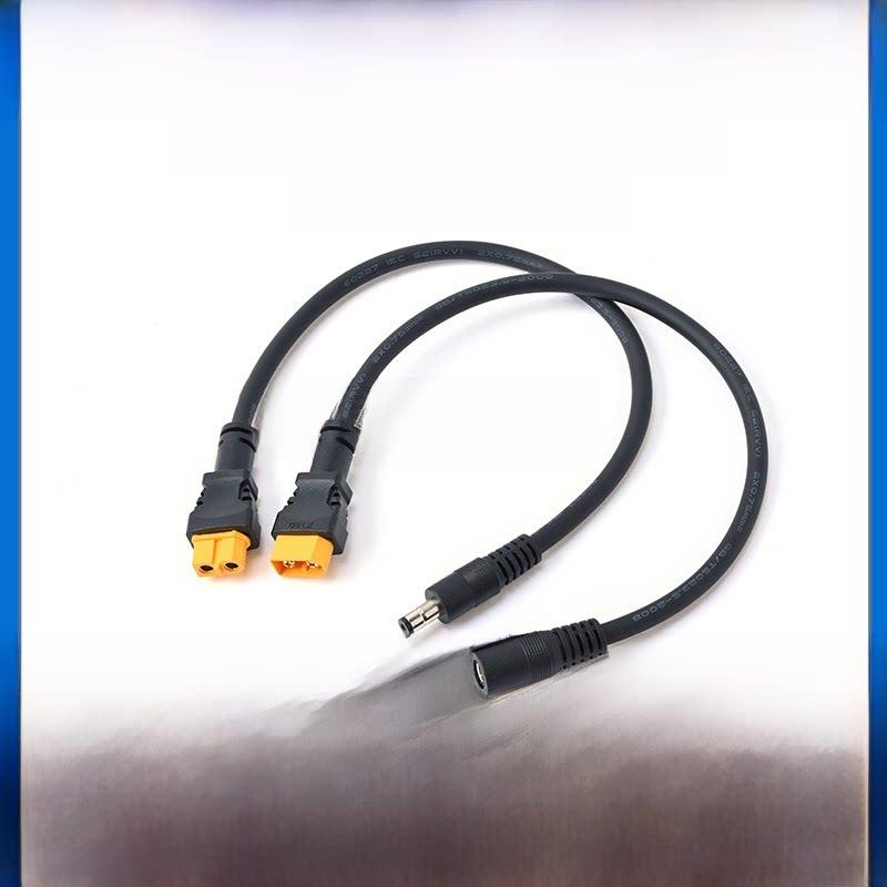 1.5扁Xt60转Dc连接电缆Dc5.5*2.1/2.5Mm公母头带电缆模型飞机眼镜