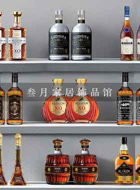白兰地XO洋酒烈酒样板房间酒柜客厅装饰品摆件办公室酒吧彷真洋酒