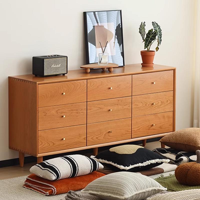 北欧实木九斗柜云端樱桃木卧室日式家具收纳柜全实木九斗柜储物柜