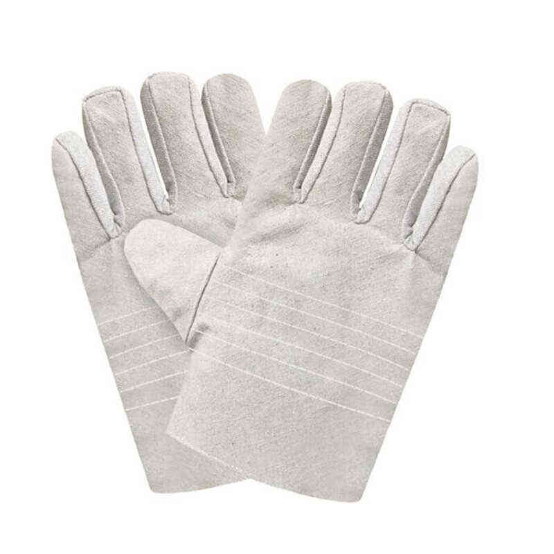 曼隆白甲帆布手套24线耐磨棉制加厚全衬满衬劳保电焊防护手套丙布