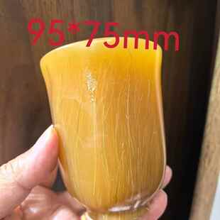 亚洲披毛犀酒杯 黄皮老料竹丝纹鱼籽纹清晰可见养生把玩仿工艺品