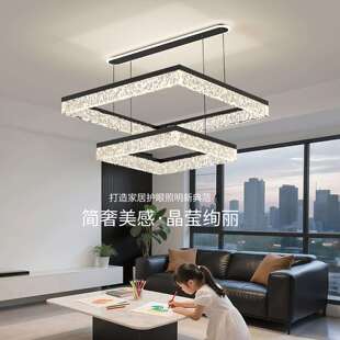 现代简约客厅吊灯意式 轻奢大气双层大厅高端冰裂纹创意吊线灯440L