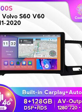 适用于沃尔沃S60V6011-20款安卓大屏中控车载导航屏幕8+128G