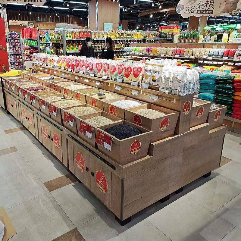 超市干货柜五谷杂粮豆类展柜零食饼干糖果散称柜单双面散称柜