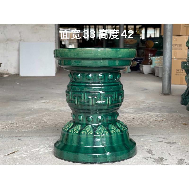包邮石湾陶瓷盆景盆底座石湾座鼓花基岭南风格盆景摆件