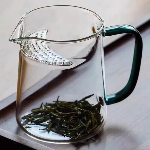 耐热玻璃泡茶杯公杯茶漏一体绿茶杯带过滤分茶器月牙公道杯茶具