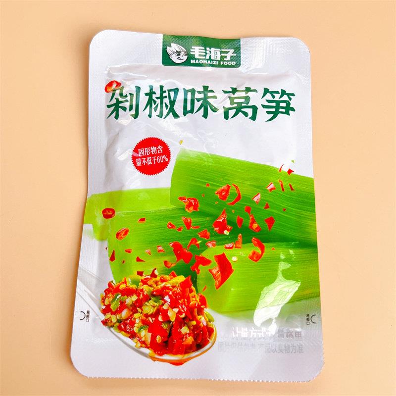 新货毛海子剁椒味莴笋开袋即食小包下饭菜酱咸菜辣椒莴笋小菜零食