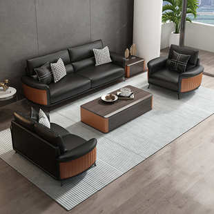 简约茶几沙发接待室沙发组合办公室商务休闲沙发小型会客室现代