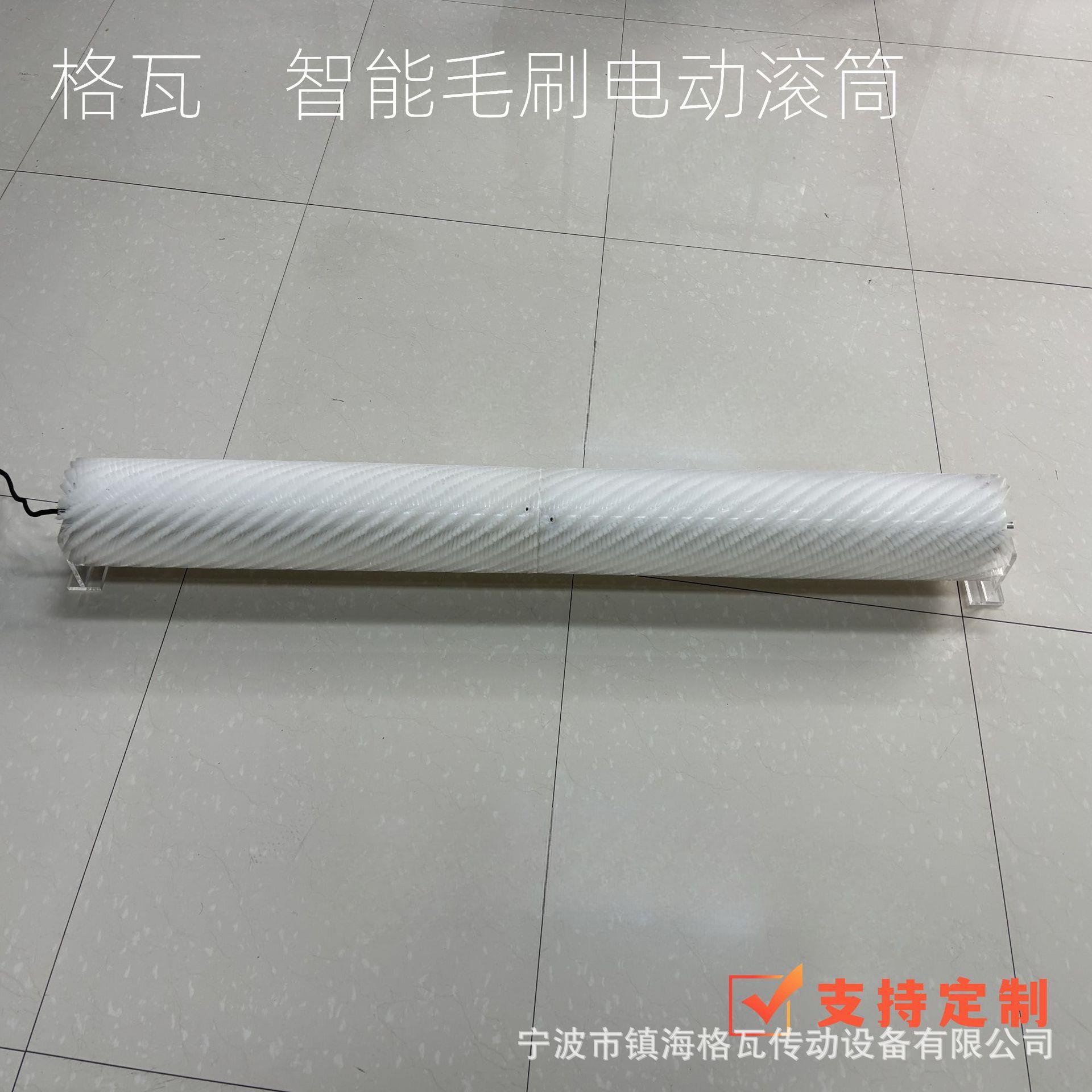 定制直流电动辊筒套毛刷防护等级IP66可更换尼龙毛刷电动滚筒图片