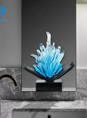 厂家订购透明树脂冰晶雕塑户外酒店庭院大堂售楼处软装艺术工艺品