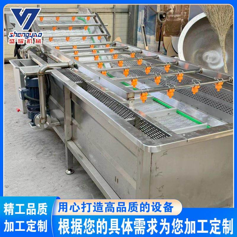 餐饮食堂用蔬菜清洗机 芹菜西蓝花清洗流水线 不锈钢气泡清洗机