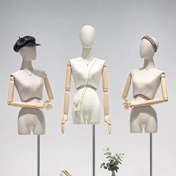 虞美森高档扭腰模特展示架竹节麻金属底座女装服装店全身橱窗道具
