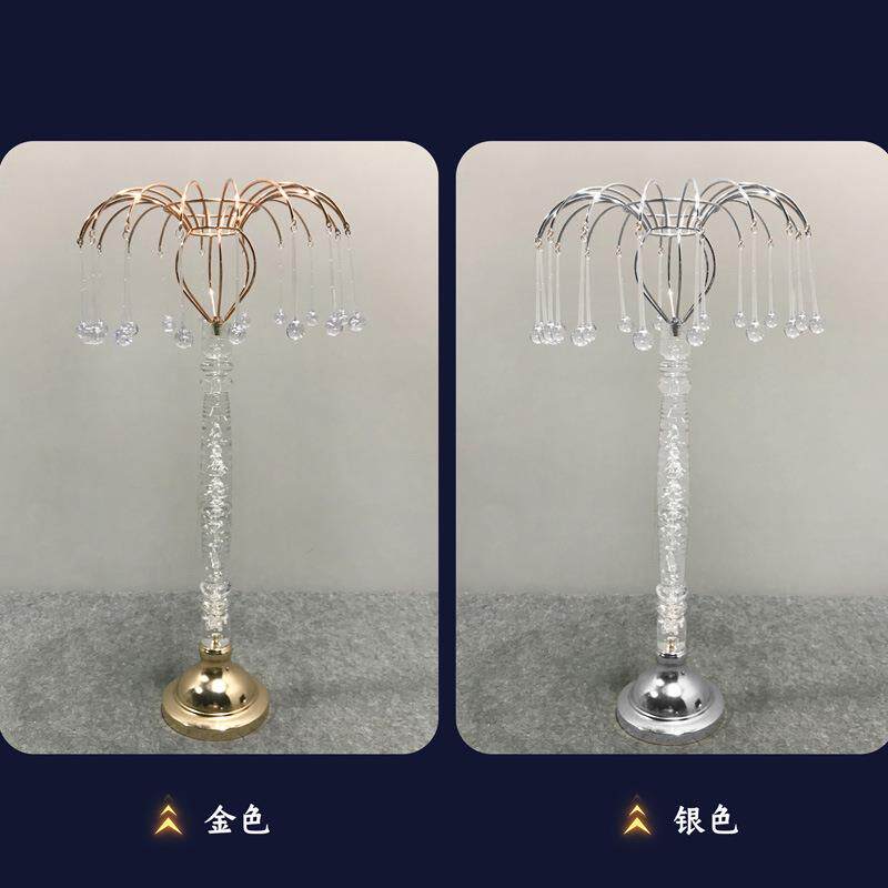 伊人汇水晶花柱花架路引铁艺镀金婚庆礼宴会舞台酒店道具源头工厂