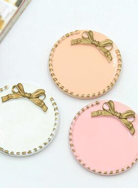 做旧复古多色迷你超萌蝴蝶结小托盘圆形方形首饰珠宝装饰盘摆台