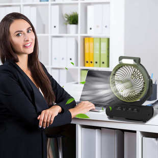 户外露营风扇可充电便携式钓鱼驱蚊锂电池长续航随身USB照明灯