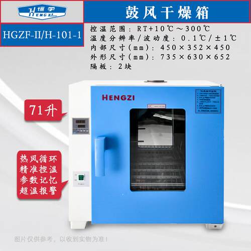 跃进恒字牌HGZF-II/H-101-1数显鼓风干燥箱 70升实验室小型烘干箱