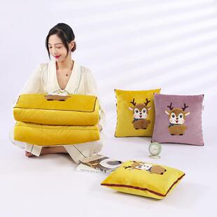 天鹅绒加厚垫被二合一支撑 可机 加厚枕头被两用冬季 2.5公斤冬季