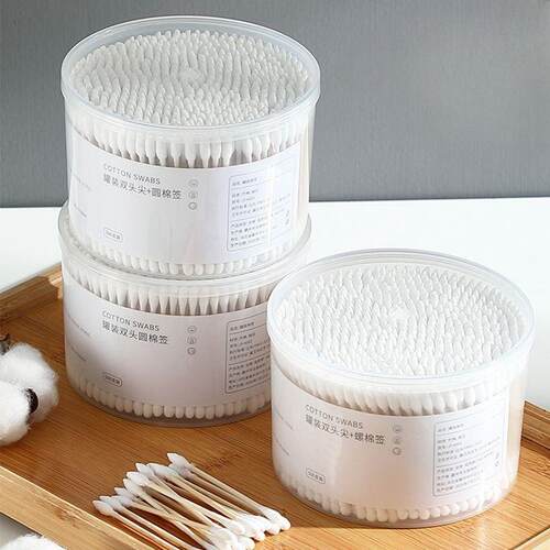 Cotton Swabs for Ear Cleaning and Makeup Use, Wooden Stick w