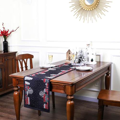 新款ekeludn桌旗氛围布感长餐桌旗布美式餐桌艺欧式茶几玄关条盖