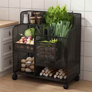 房厨蔬菜置物架放果菜篮多层落地子水收纳筐F99S9JSH可移动葱姜蒜