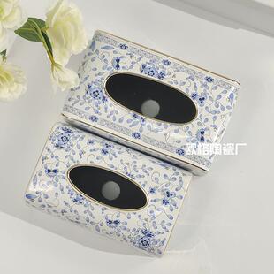 厂家客直销H标欧式 陶瓷大号纸巾盒796马图厅纸抽纸盒用茶几家创意